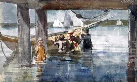 Children Playing under a Gloucester Wharf, 1880