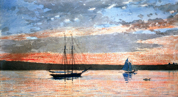 Sunset at Gloucester 1880 by Winslow Homer, oil painting reproduction on canvas Sunset at Gloucester 1880