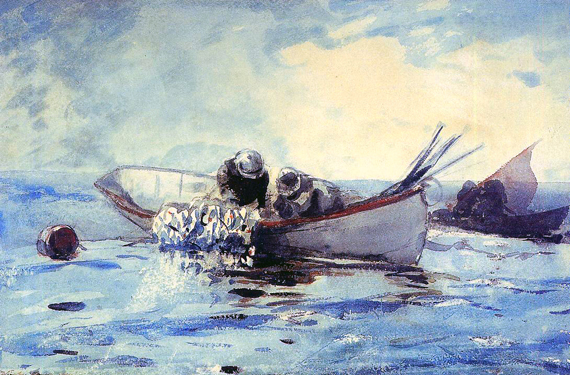 Herring Fishing, 1894 by Winslow Homer, oil painting reproduction on canvas Herring Fishing, 1894