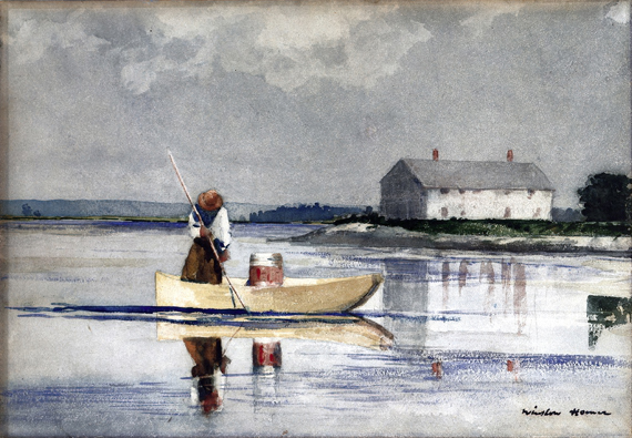 Spearing Eels by Winslow Homer, oil painting reproduction on canvas Spearing Eels