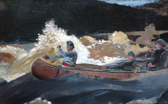 Shooting the Rapids, Saguenay River by Winslow Homer, oil painting reproduction on canvas Shooting the Rapids, Saguenay River