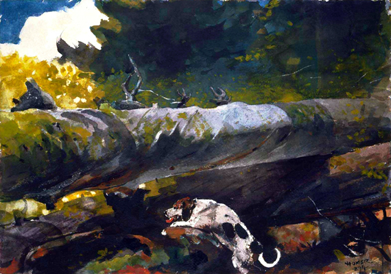 Hunting Dog among dead trees 1894