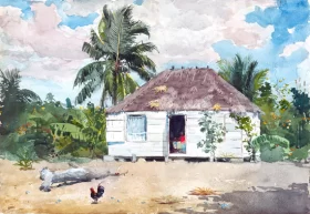 Moonlight over the Dnieper Native hut at Nassau, 1885