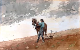 Man with Plow Horse 1879