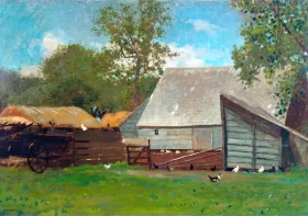 Farmyard with Ducks and Chickens