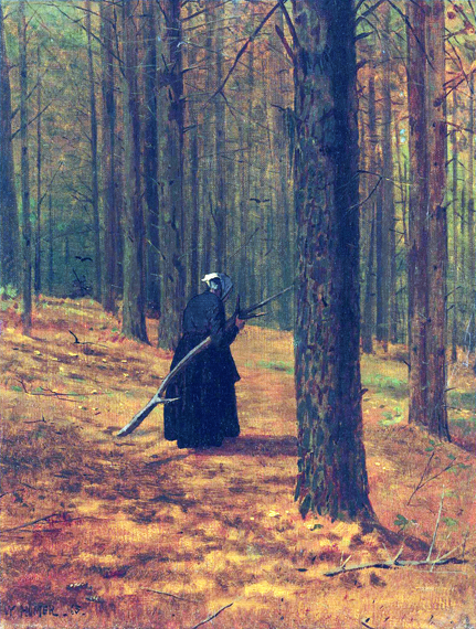 Old woman gathering faggots, 1865