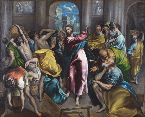 Christ driving the Traders from the Temple by El Greco, oil painting reproduction on canvas Christ driving the Traders from the Temple
