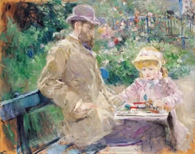 Eugène Manet et sa Fille Dans Le Jardin De Bougival 1881