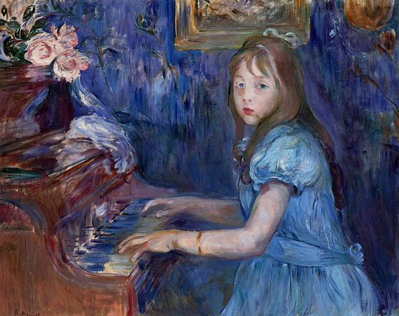 Lucie Leon at the Piano by Berthe Morisot, oil painting reproduction on canvas Lucie Leon at the Piano
