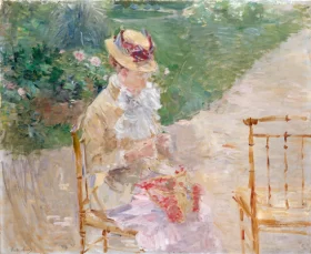 Young Woman Knitting 1883