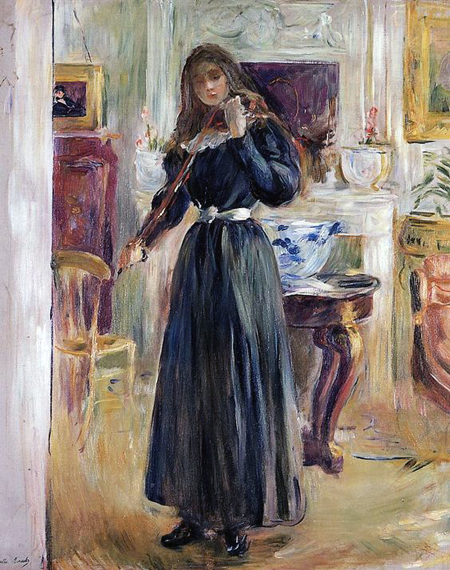 Julie Playing a Violin by Berthe Morisot, oil painting reproduction on canvas Julie Playing a Violin