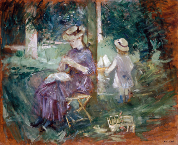 A Woman and Child in a Garden