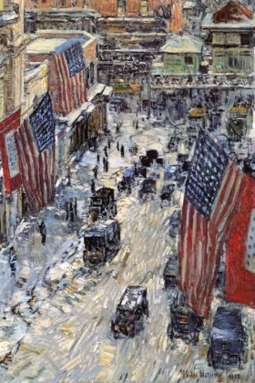Flags on 57th Street, Winter, 1918