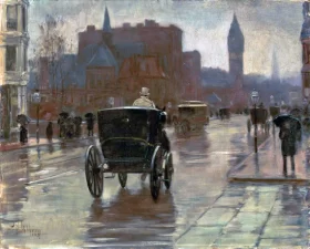 Columbus Avenue, Rainy Day 1885