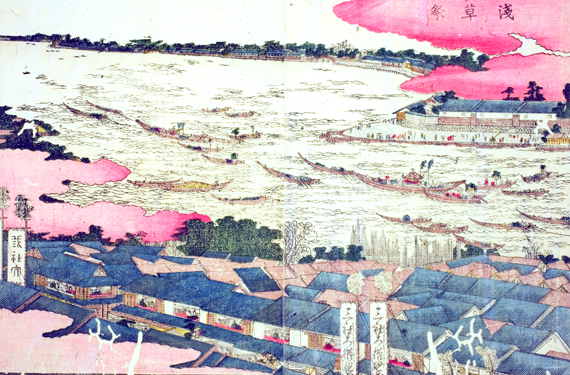 Asakusa Festival by Katsushika Hokusai, oil painting reproduction on canvas Asakusa Festival