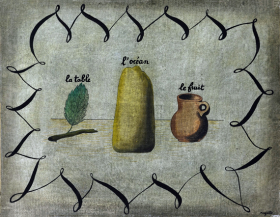 La table, l'océan et le fruit