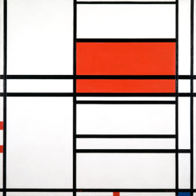 Composition of Red and White - Nom 1 Composition No. 4 with red and blue