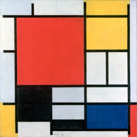 Composition with Large Red Plane, Yellow, Black, Grey and Blue 1921