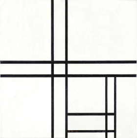 Composition in Black and White, with Double Lines