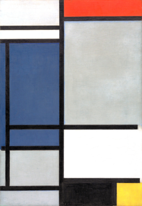 Composition with Red, Blue, Black, Yellow, and Gray 1921
