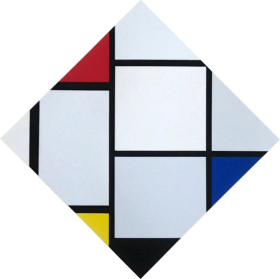 Tableau No. IV; Lozenge Composition with Red, Gray, Blue, Yellow, and Black