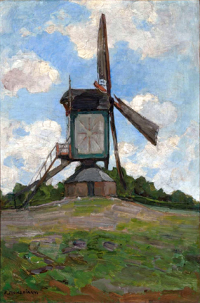 Post Mill at Heeswijk, Side View 1904