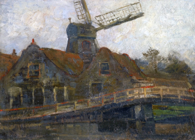 Houses and paltrok mill on the Voorweg