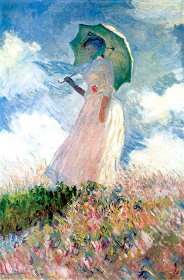 Study of A Figure Outdoors- Woman With A Parasol, Facing Left