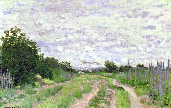 Lane In the Vineyards at Argenteuil, 1872 by Claude Monet, oil painting reproduction on canvas Lane In the Vineyards at Argenteuil, 1872