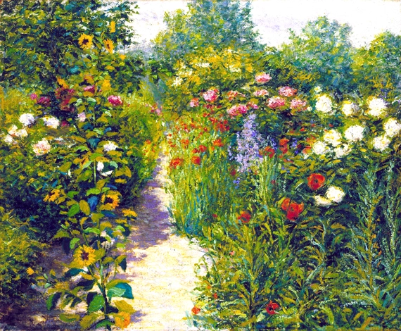 Garden at Giverny (In Monet’s Garden) by Claude Monet, oil painting reproduction on canvas Garden at Giverny (In Monet's Garden)