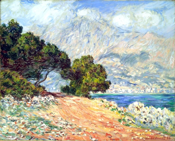 Meton Seen From Cap Martin, 1884 by Claude Monet, oil painting reproduction on canvas Meton Seen From Cap Martin, 1884