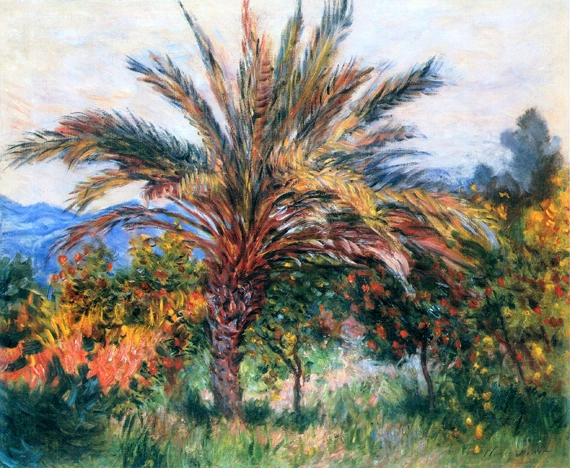 Palm Tree at Bordighera, 1884 by Claude Monet, oil painting reproduction on canvas Palm Tree at Bordighera, 1884
