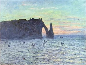 Etretat, Sailing Boats Under the Sunset, 1882-83