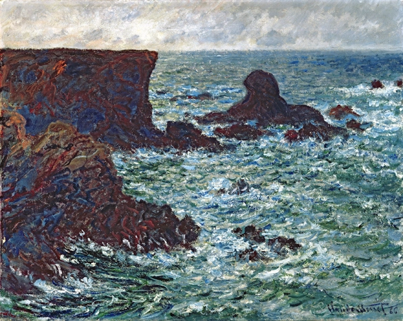 Rocks at Port-Coton, the Lion, 1886 by Claude Monet, oil painting reproduction on canvas Rocks at Port-Coton, the Lion, 1886