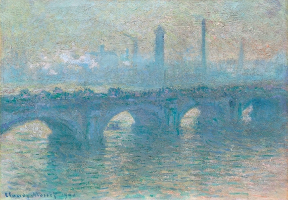 Waterloo Bridge, Gray Weather 1900 by Claude Monet, oil painting reproduction on canvas Waterloo Bridge, Gray Weather 1900