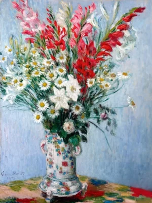 Bouquet De Glaïeuls, Lis Et Marguerites