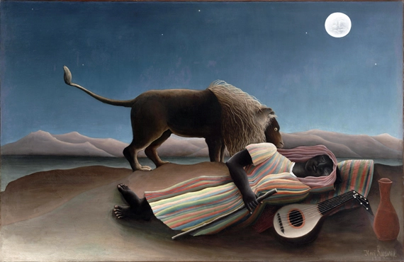 The Sleeping Gypsy by Henri Rousseau, oil painting reproduction on canvas The Sleeping Gypsy