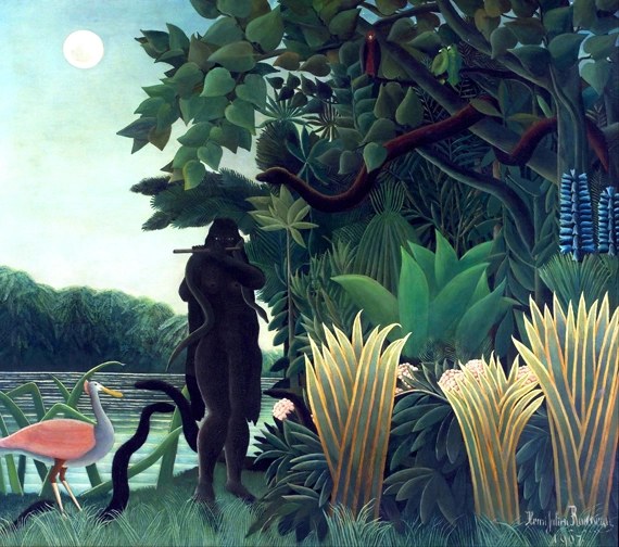 The Snake Charmer by Henri Rousseau, oil painting reproduction on canvas The Snake Charmer