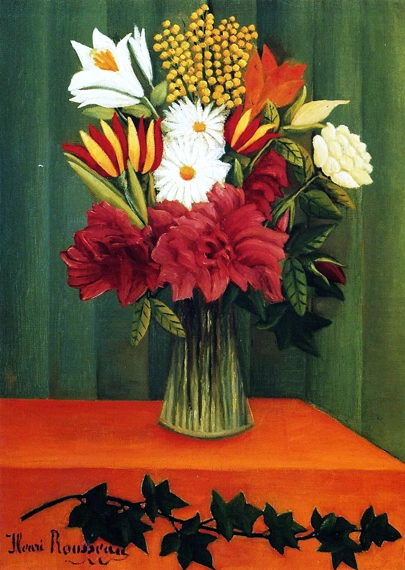 Bouquet of Flowers with an Ivy Branch
