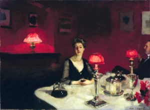 Le Verre De Porto (a Dinner Table at Night) 1884