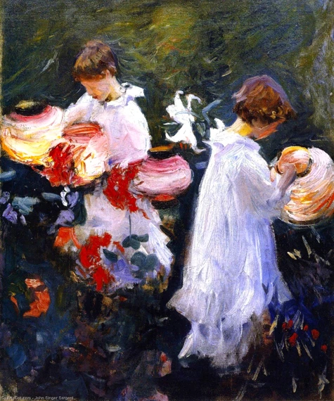 Sketch For ‘Carnation, Lily, Lily, Rose’ 1885 by John Singer Sargent, oil painting reproduction on canvas Sketch For ‘Carnation, Lily, Lily, Rose’ 1885