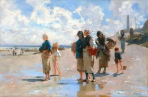 Fishing For Oysters at Cancale 1878