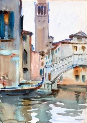 A Bridge and Campanile, Venice 1902
