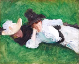 Two Girls on a Lawn 1889