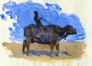 Boy on Water Buffalo 1879