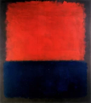 Red Over Dark Blue On Dark Gray