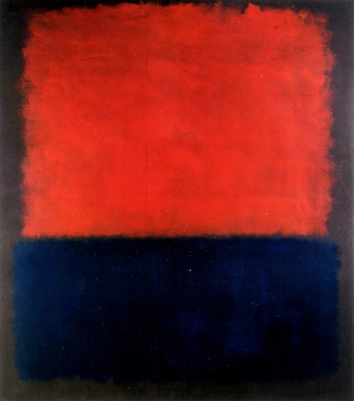 Red Over Dark Blue On Dark Gray