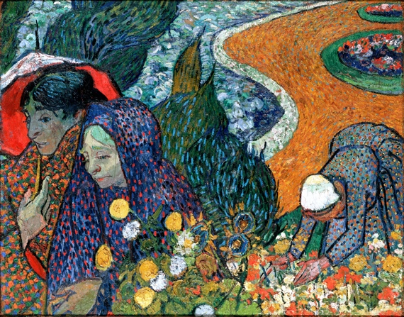 Memory Of The Garden At Etten (Ladies Of Arles) by Vincent Van Gogh, oil painting reproduction on canvas Memory Of The Garden At Etten (Ladies Of Arles)