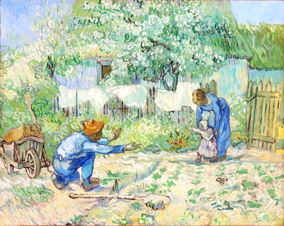 First Steps, After Millet by Vincent Van Gogh, oil painting reproduction on canvas First Steps, After Millet