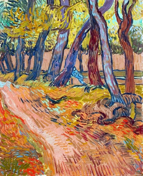 Path In The Garden Of The Asylum by Vincent Van Gogh, oil painting reproduction on canvas Path In The Garden Of The Asylum
